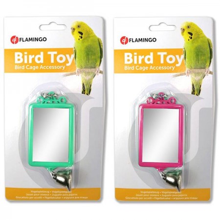 Flamingo Mirror Straight & Bell дзеркало іграшка для птахів 6х8 см (100290)