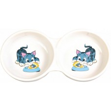 Trixie Ceramic Double Bowl Керамическая миска для кошек 150 мл (4014)