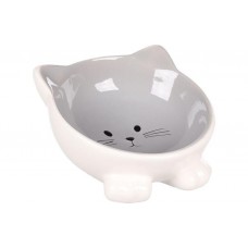 Flamingo Puzi Grey керамічна миска для котів 125 мл (561500)