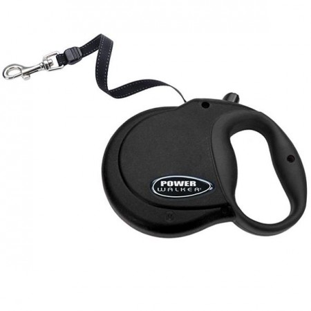 Coastal Power Walker Retractable Leash Black рулетка-поводок для собак 4,8 м до 29 кг (08701)