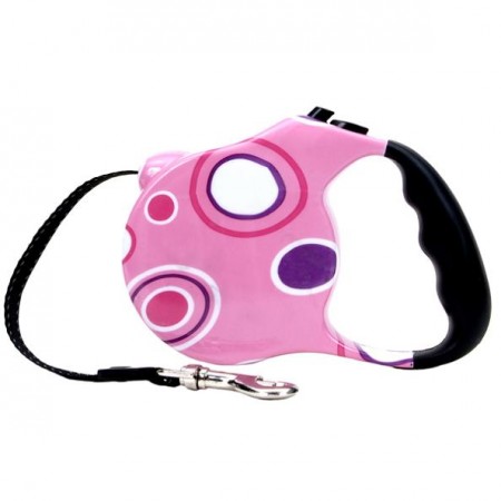 Fashion Walker Pink рулетка-поводок для собак до 25 кг 5 м (255-8721)