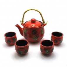Набір посуду для чайної церемонії на 4 персони червоний (28014)
