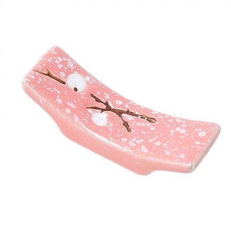 Подставка под палочки для еды Снежинка розовая керамика (K0151)