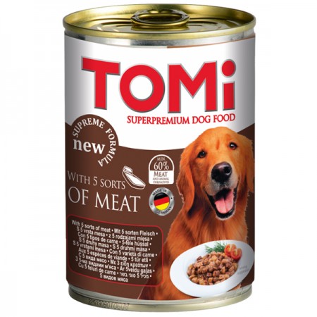 TOMi 5 kinds of meat 5 видов мяса консервы корм для собак банка 400 г (002025)