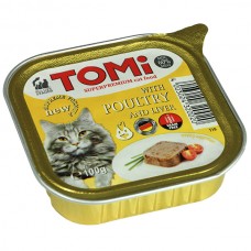 TOMi poultry liver Птица и Печень влажный корм для кошек паштет 100 г (320020)