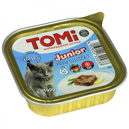 TOMi Junior With Chicken корм для котят паштет с курицей 100 г (320037)