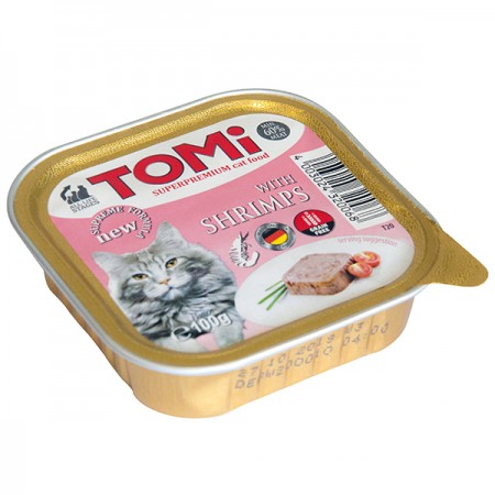 TOMi with Shrimps Паштет КРЕВЕТКИ влажный корм для кошек 100 г (320068)