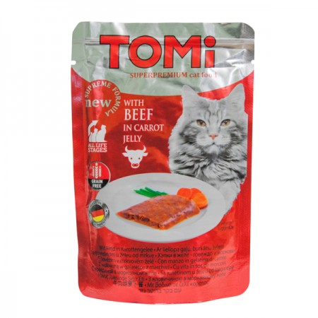 TOMi Beef in Carrot Jelly ЯЛОВИЧИНА в МОРКВЯНОМУ ЖЕЛЕ вологий корм для котів 100 г (490860)