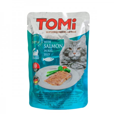TOMi Salmon in egg jelly влажный корм для кошек Лосось в яичном желе 100 г (490891)