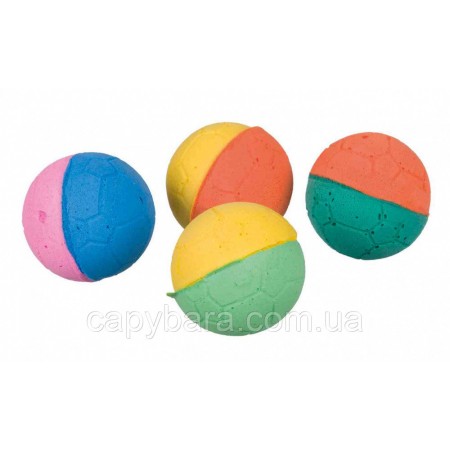 Trixie (Трикси) Set of Rainbow Balls Набор мягких мячиков игрушка для кошек 4 см (4 шт)