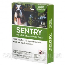 Sentry (Сентри) Капли от блох клещей и комаров для собак весом более 30 кг (3 шт/уп)