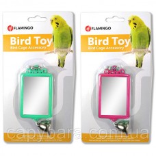 Flamingo Mirror Straight+Bell игрушка для попугаев квадратное зеркало с колокольчиком (100290)