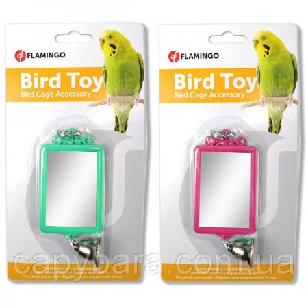 Flamingo (Фламинго) Mirror Straight+Bell игрушка для попугаев квадратное зеркало с колокольчиком