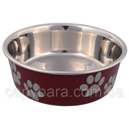 Trixie Stainless Steel Bowl with Plastic Coating Миска для собак нержавеющая сталь с покрытием 400 мл (25242)