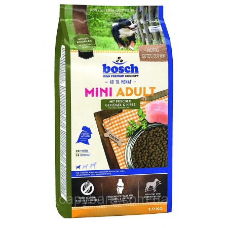 Bosch (Бош) Adult Mini Poultry & Millet корм для собак малых пород с Птицей и Просом (3 кг)