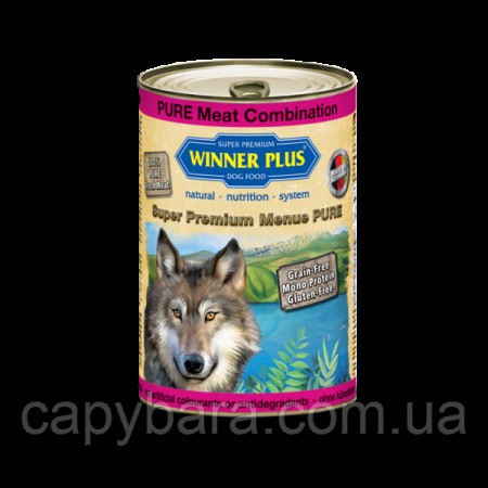 Winner Plus (Виннер Плюс) консервы для собак с тушеной бараниной говядиной и индейкой 800 г