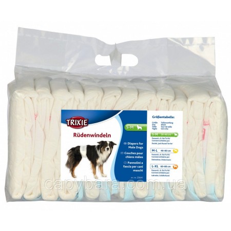 Trixie (Трикси) Diapers for Male Dogs Гигиеническая повязка для кобелей 30-46 см (12 шт)
