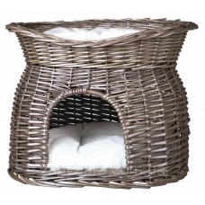 Trixie Wicker Cave with Bed on Top Плетеный домик для кошек 54 × 43 × 37 см (2873)