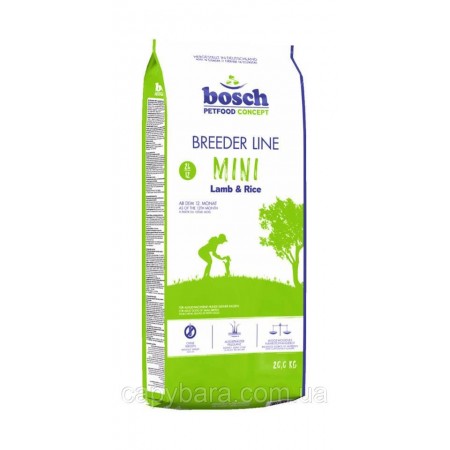 Bosch (Бош) Breeder Line Mini Lamb & Rice корм для собак и собак мини пород ягненок с рисом 20 кг