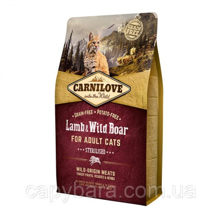 Carnilove (Карнилав) Cat Lamb & Wild Boar Sterilised Корм для кошек с ягненком и мясом дикого кабана 400 г