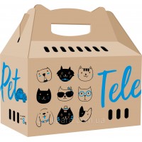 TelePet ТелеПэт Переноска для собак и кошек картонная 46 х 22 х 44 см (9070)