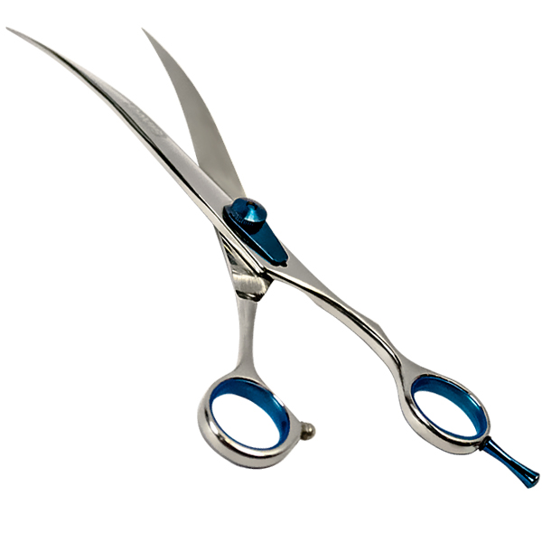 Davis Extreme Edge Blue Профессиональные изогнутые ножницы для стрижки собак и кошек 21 см (1209)