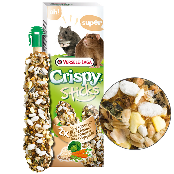 Versele Laga Crispy Sticks Rice & Vegetables РИС З ОВОЧАМИ ласощі для хом’яків, щурів, мишей 110 г (620687)