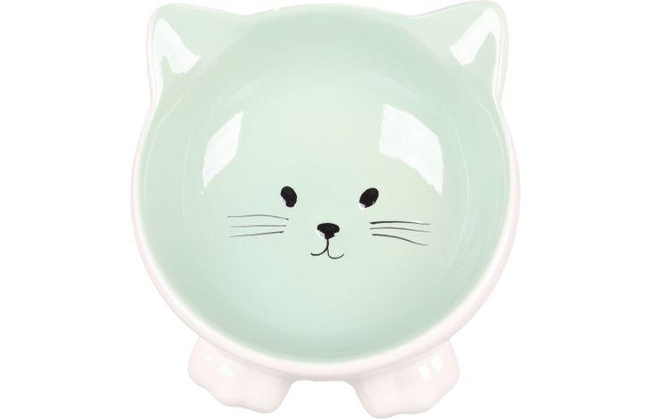 Flamingo Puzi Green керамічна миска для котів 125 мл (561498)