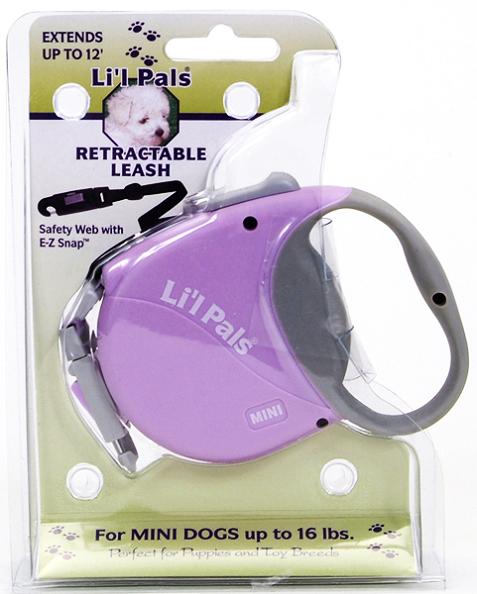 Power Walker Lit"l Pals Mini Lilac рулетка-поводок для собак 3,6 м до 7 кг (08703)