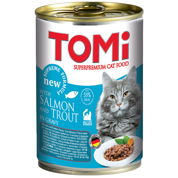 TOMi Salmon Trout влажный корм для кошек Лосось Форель 400 г (157053)