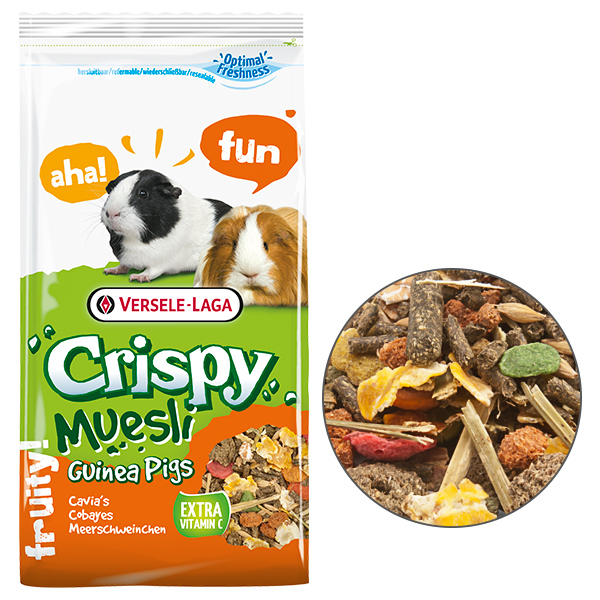 Versele-Laga Crispy Cavia Морская Свинка зерновая смесь корм с витамином C для морских свинок 1 кг (617113)