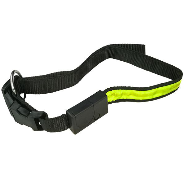 Pet Pro (Пет Про) ошейник с огоньками для собак нейлон желтый 55-70смх25м